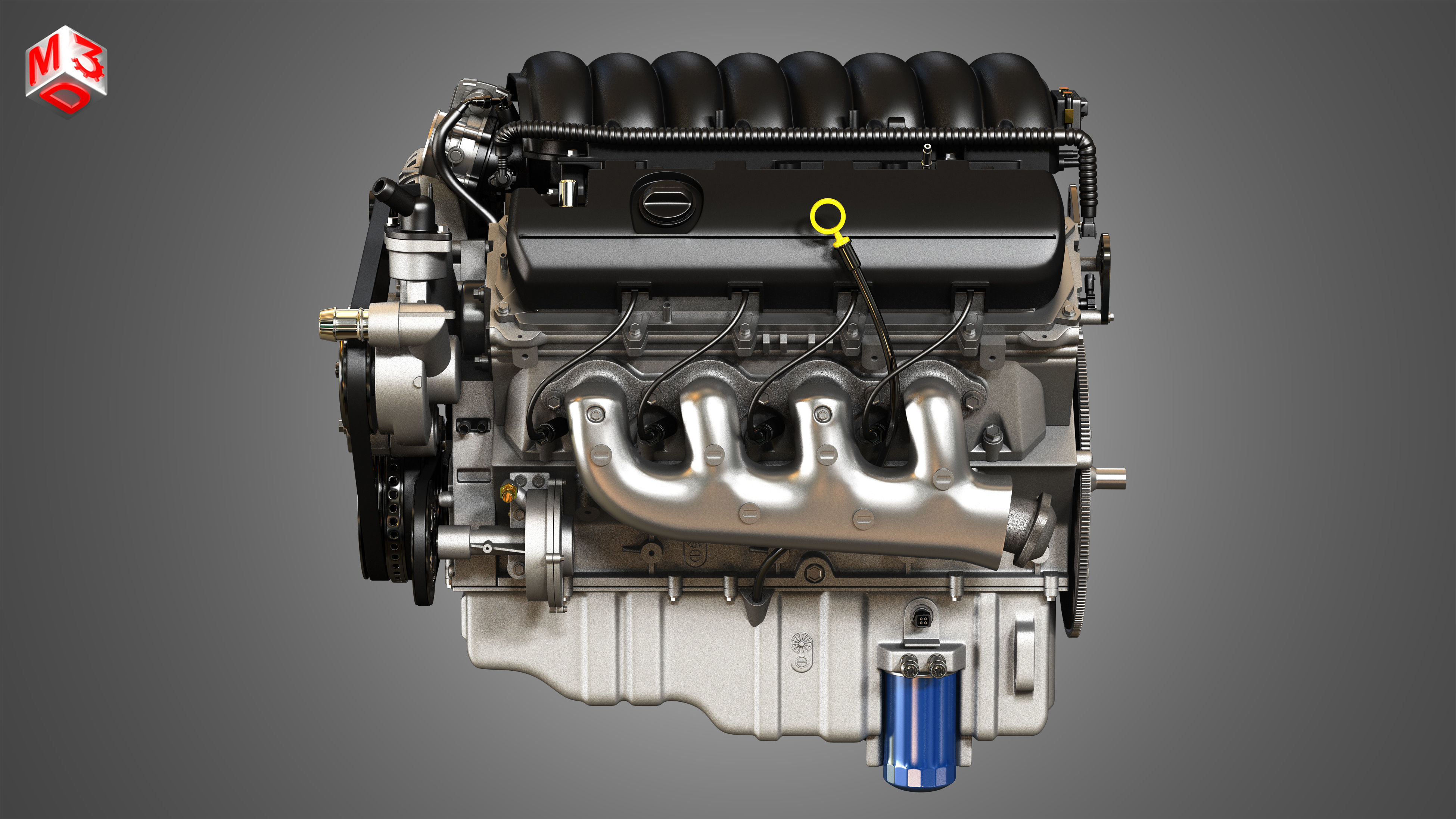 1500 Silverado Engine - V8 Pickup Truck Engine 3D model_5