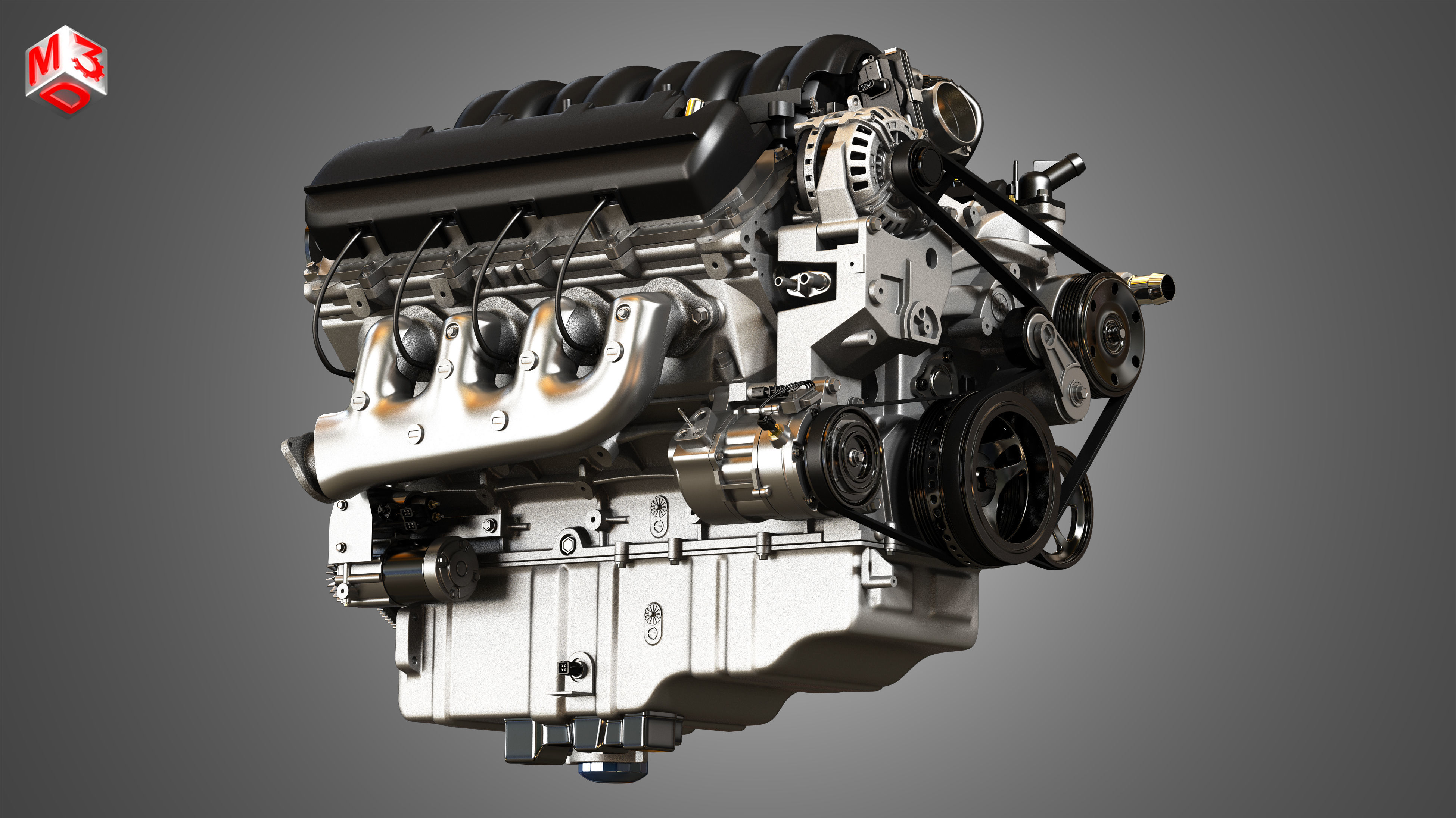1500 Silverado Engine - V8 Pickup Truck Engine 3D model_9