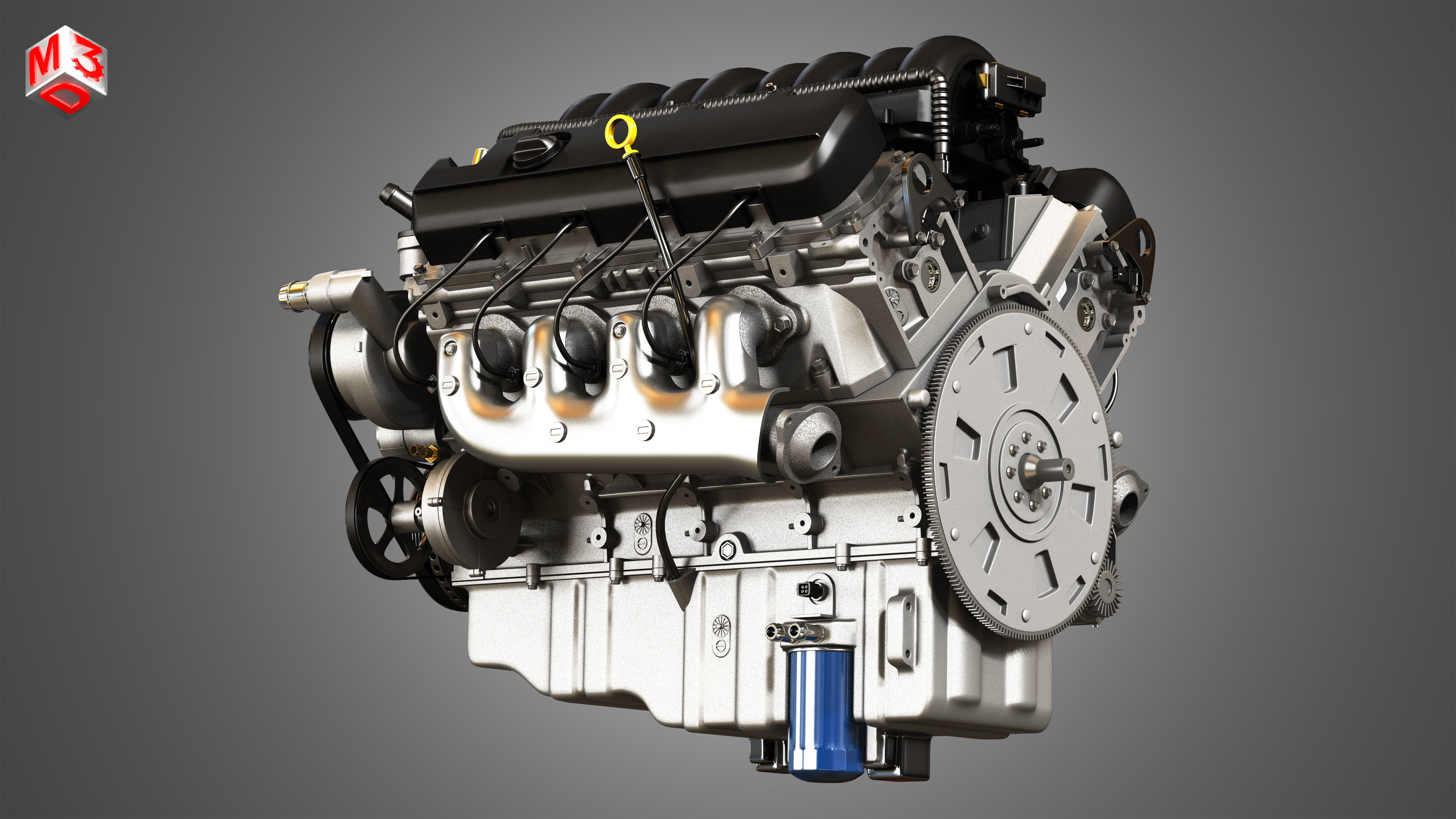 1500 Silverado Engine - V8 Pickup Truck Engine 3D model_10