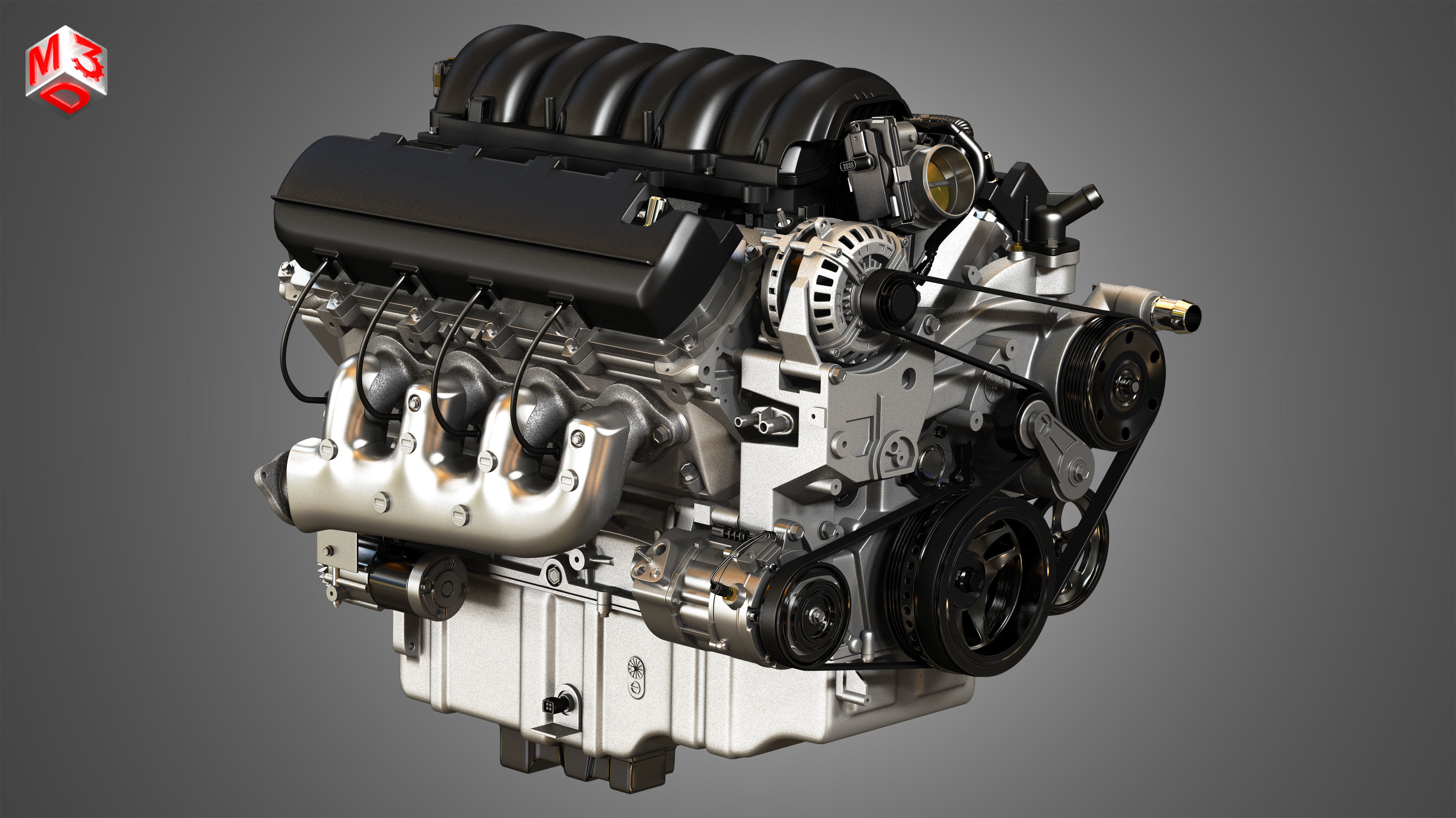 1500 Silverado Engine - V8 Pickup Truck Engine 3D model_3