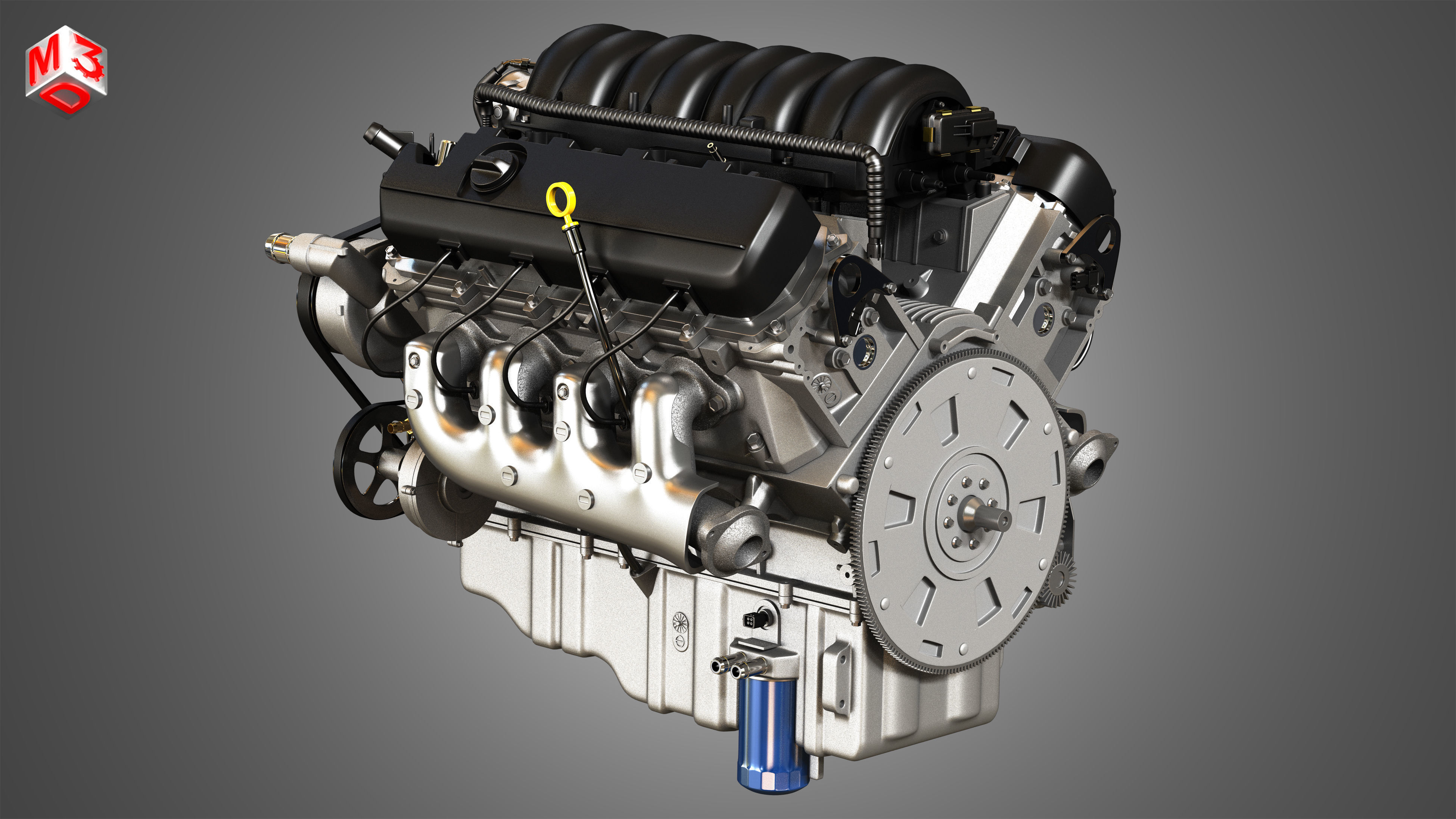 1500 Silverado Engine - V8 Pickup Truck Engine 3D model_4