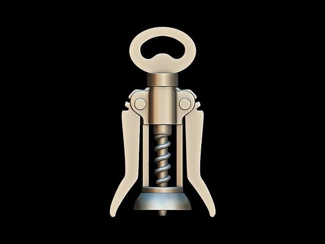 Bottle-screw wine corkscrew 3D print model