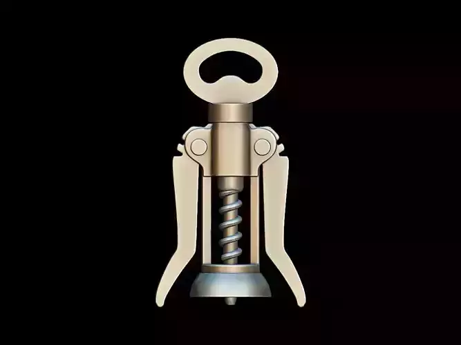Bottle-screw wine corkscrew 3D print model