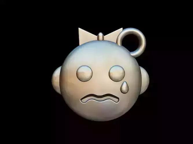 Crying pendant with sad face