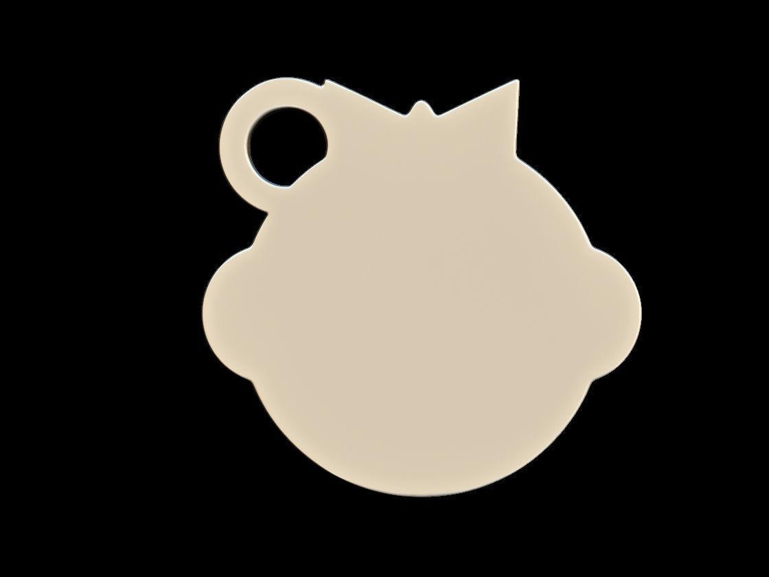 Crying pendant with sad face 3D print model_1