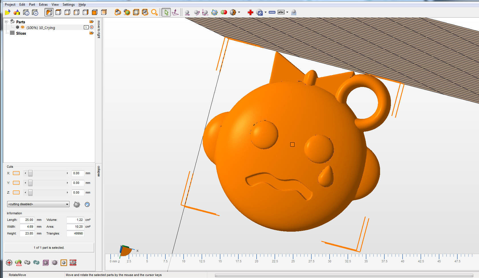 Crying pendant with sad face 3D print model_3