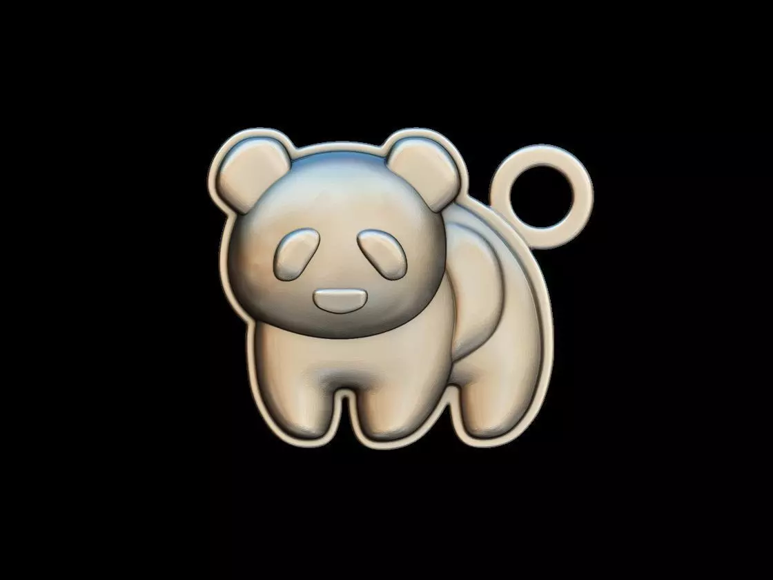 Panda bear charm 3D print model_0