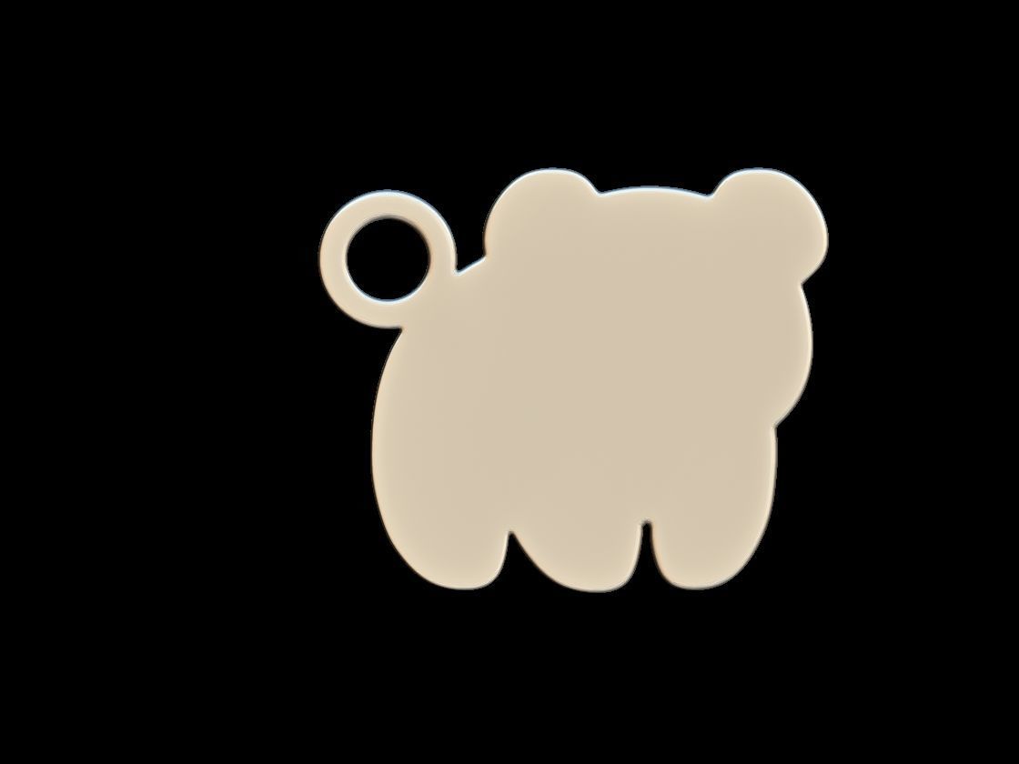 Panda bear charm 3D print model_1