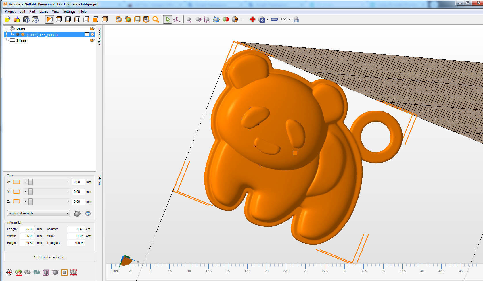 Panda bear charm 3D print model_3