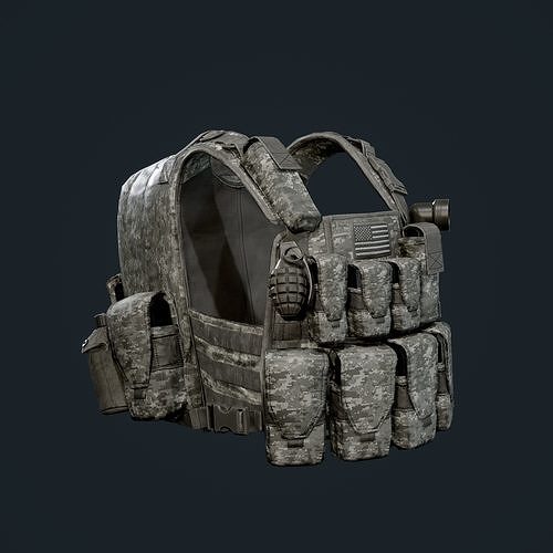 Military Gear Equipment Vest Game Ready Low-poly 3D model