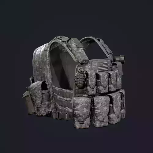 Military Gear Equipment Vest Game Ready Low-poly 3D model