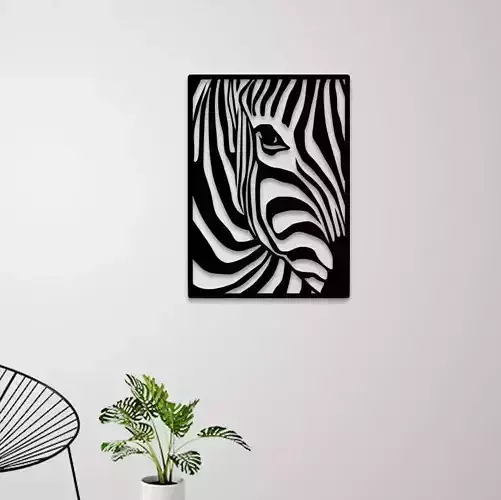 Zebra portrait wall art 