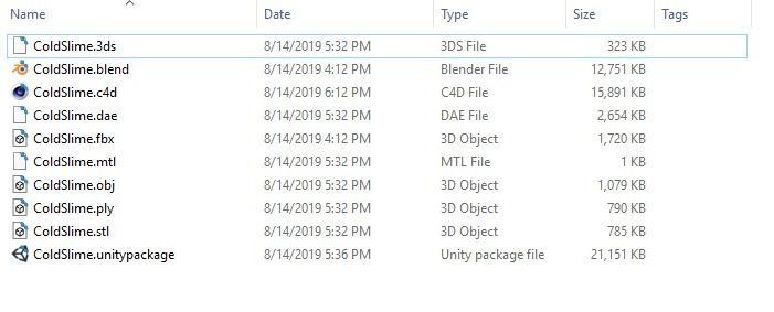 PBR Slime Pack Low-poly 3D model_11