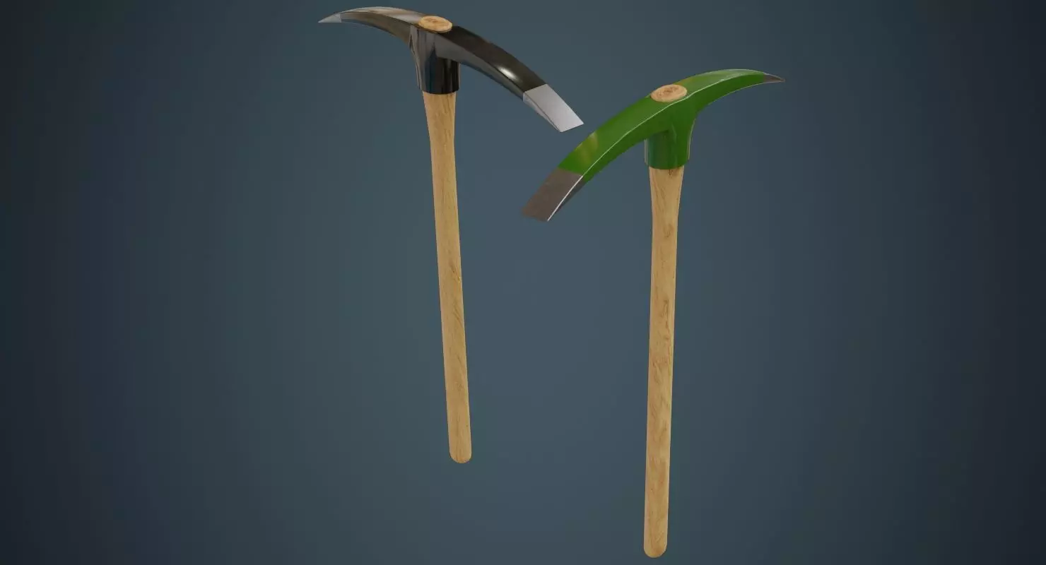 Pickaxe 2A Low-poly 3D model_0