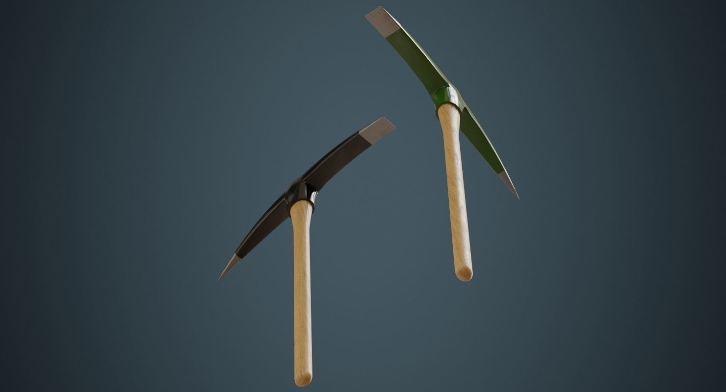 Pickaxe 2A Low-poly 3D model_2