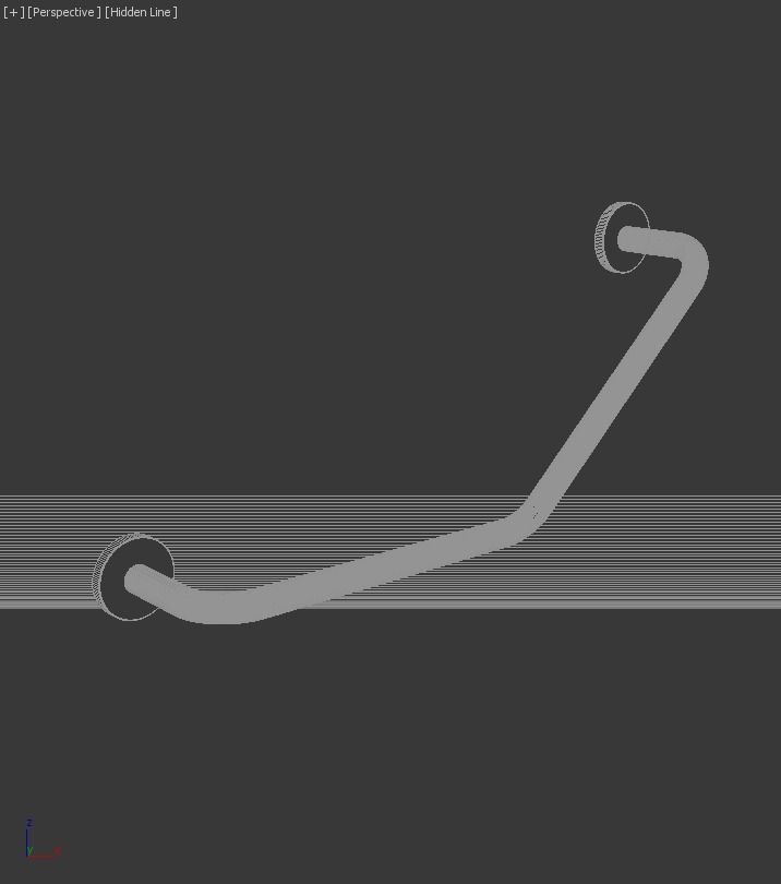 Handle  Bath Handle Cantilevered 3D model_1