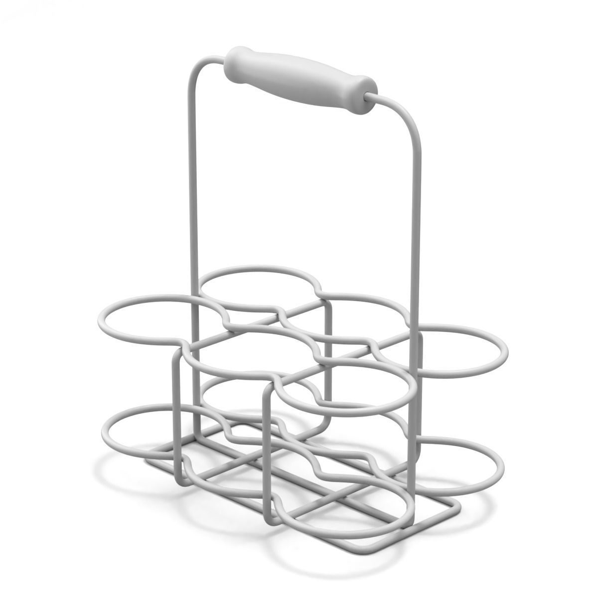 Milk Bottles in Wire Basket 3D model_16