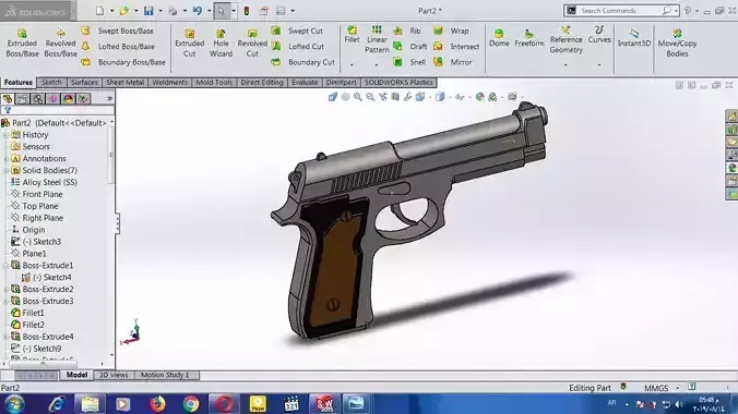 vector-mechanical-gun computer screen showing gun