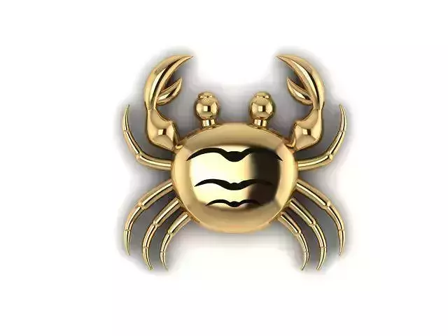 PENDANT gold crab 3D print model