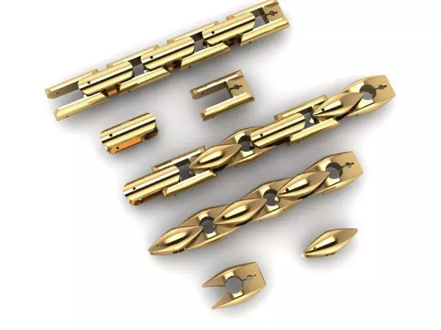 NECKLACE set of gold chain links 3D print model_0