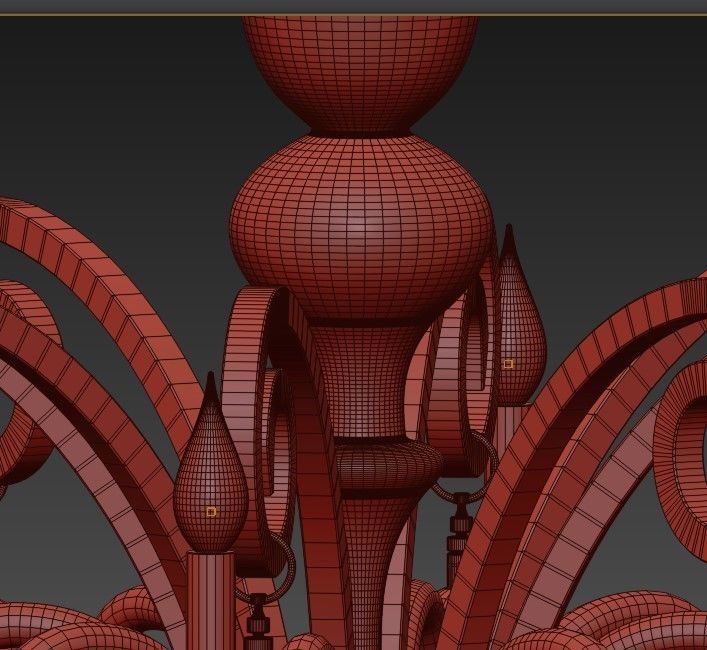 Decorative Solid Brass Flemish Chandelier 3D model_3