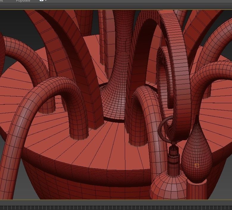 Decorative Solid Brass Flemish Chandelier 3D model_7