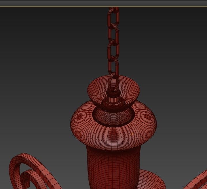 Decorative Solid Brass Flemish Chandelier 3D model_4