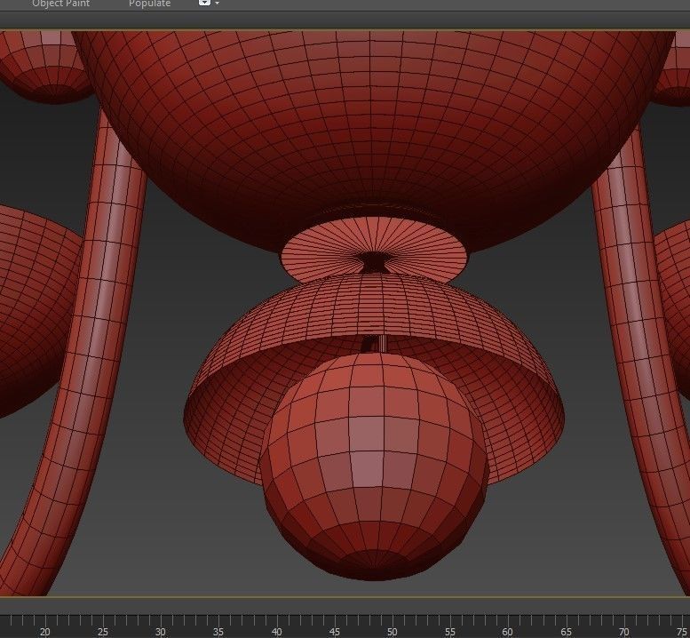 Decorative Solid Brass Flemish Chandelier 3D model_6