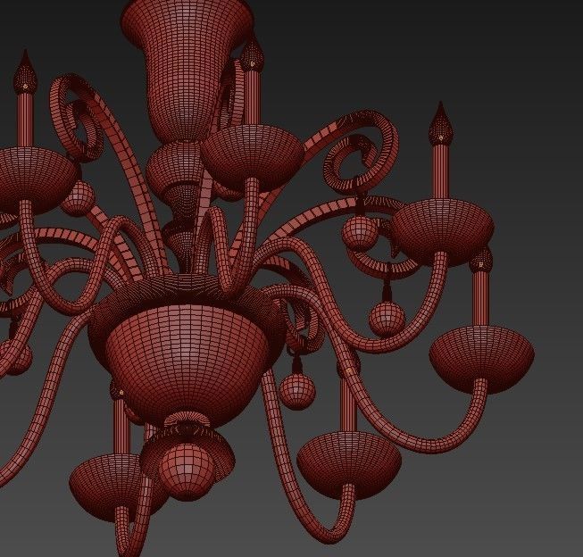 Decorative Solid Brass Flemish Chandelier 3D model_2