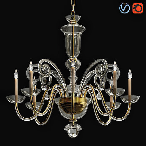 Decorative Solid Brass Flemish Chandelier 3D model