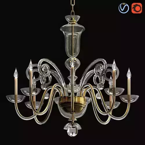 Decorative Solid Brass Flemish Chandelier 3D model