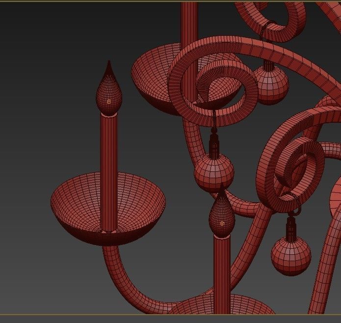 Decorative Solid Brass Flemish Chandelier 3D model_5