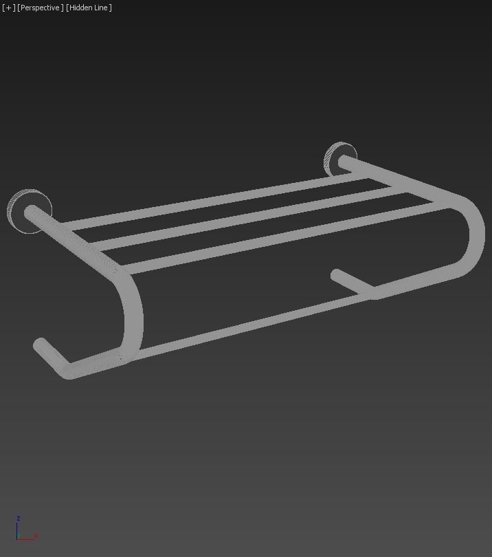 Handle  Towel Shelf Supported 3D model_1