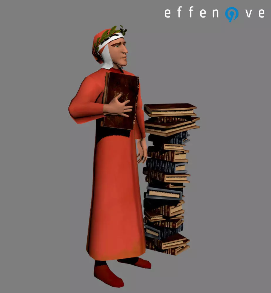 Dante Alighieri Low-poly 3D model_0