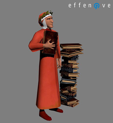 Dante Alighieri Low-poly 3D model