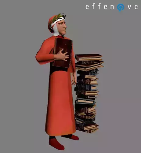 Dante Alighieri Low-poly 3D model