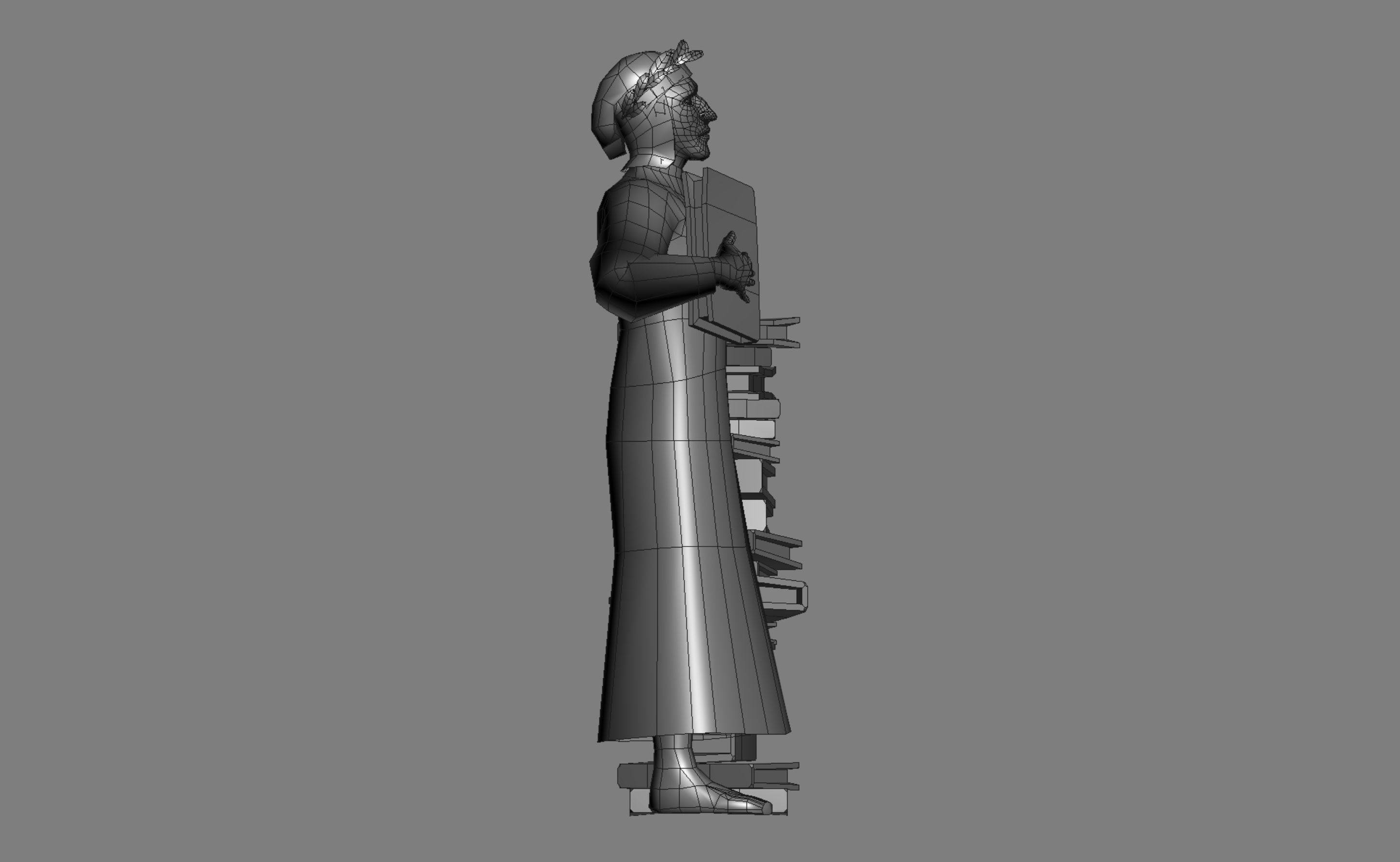 Dante Alighieri Low-poly 3D model_6