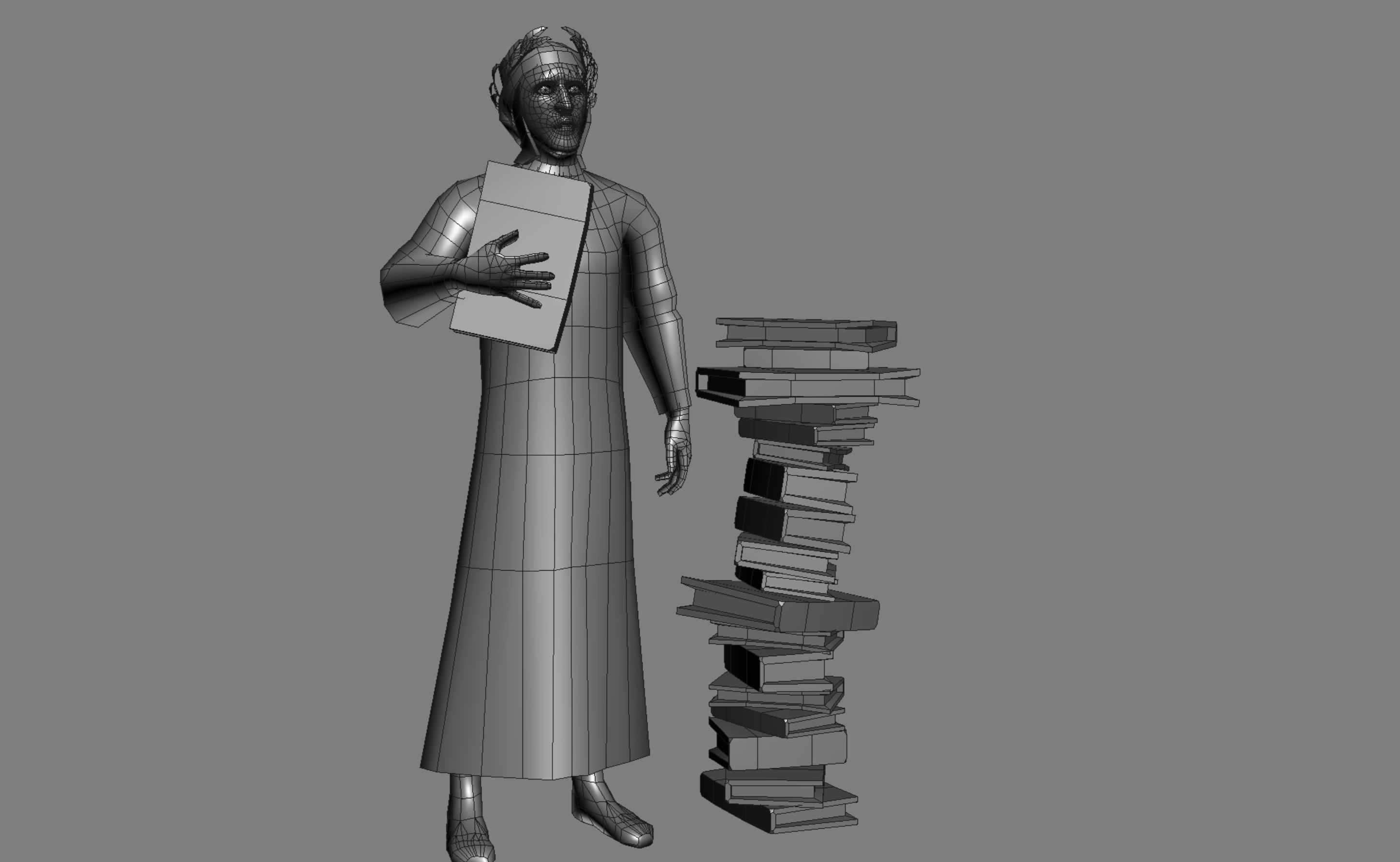 Dante Alighieri Low-poly 3D model_5