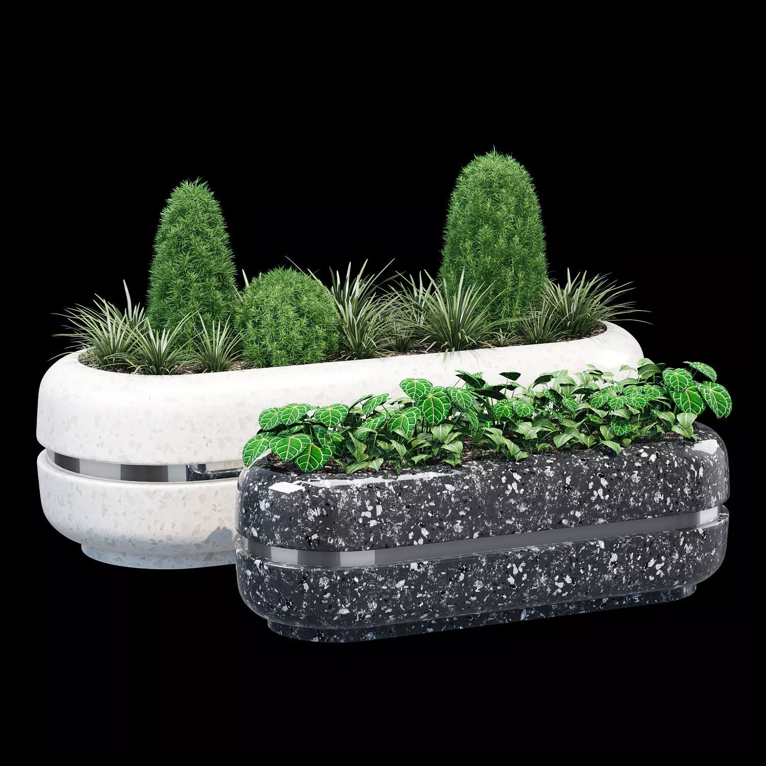 Cristina concrete planters 3D model