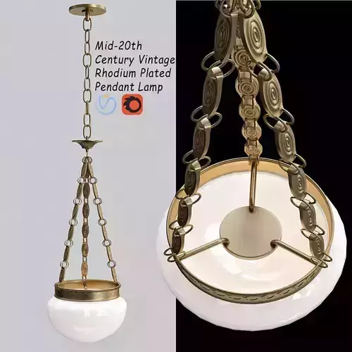 Rhodium Plated Pendant Lamp 3D model