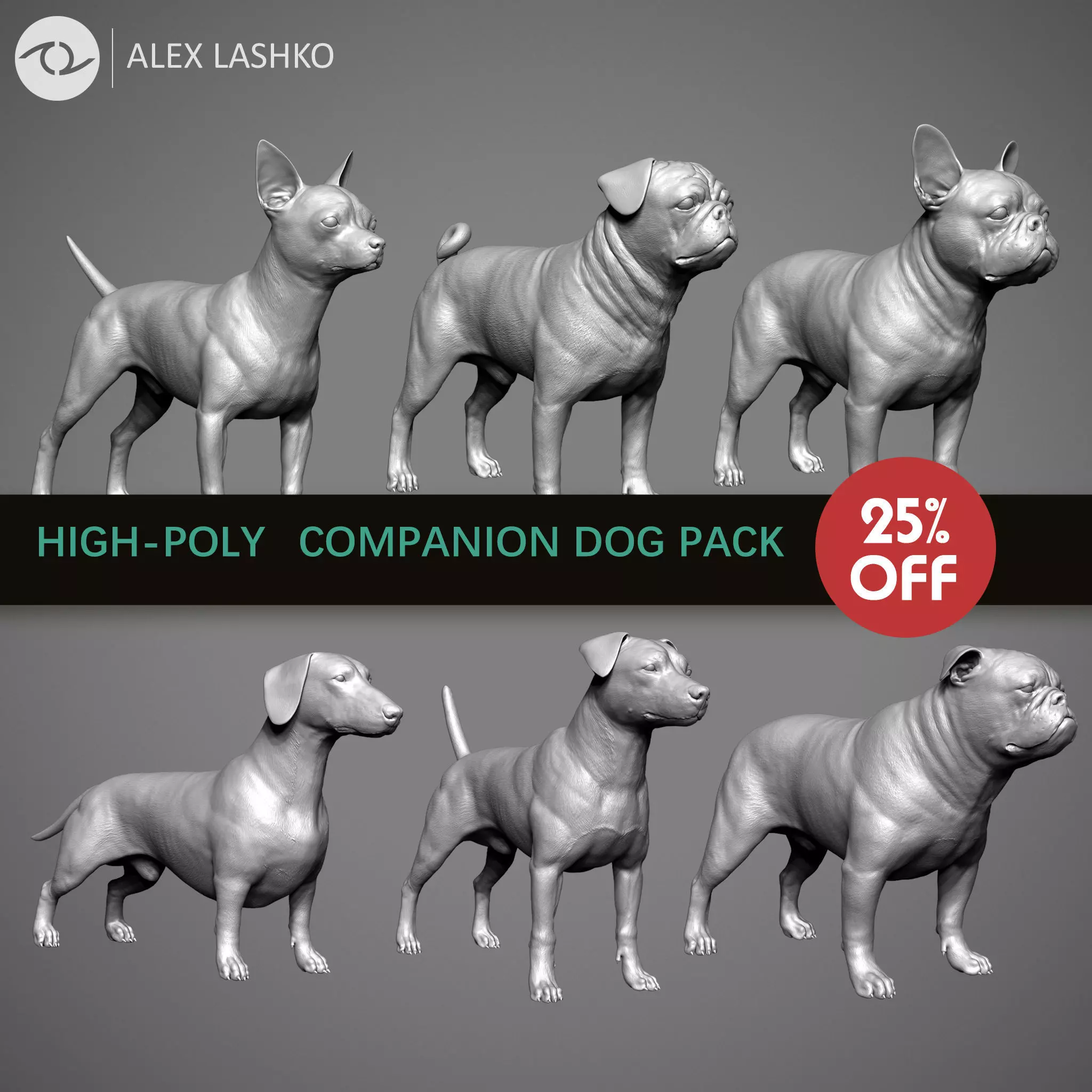 Companion Dog Pack High-Poly Collection _0