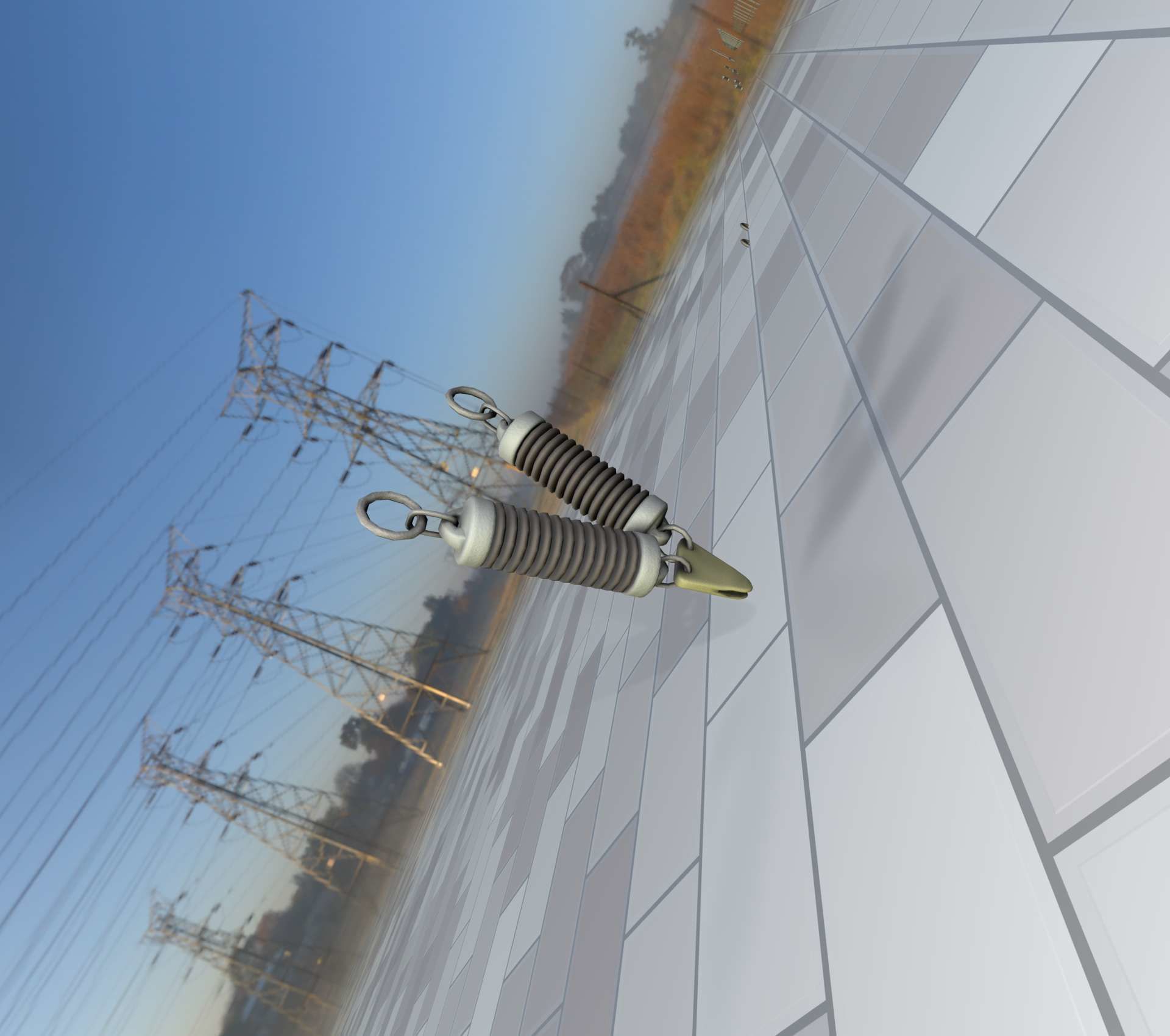 Electricity Poles Ceramic Insulator 7 - Object  078 Low-poly 3D model_44