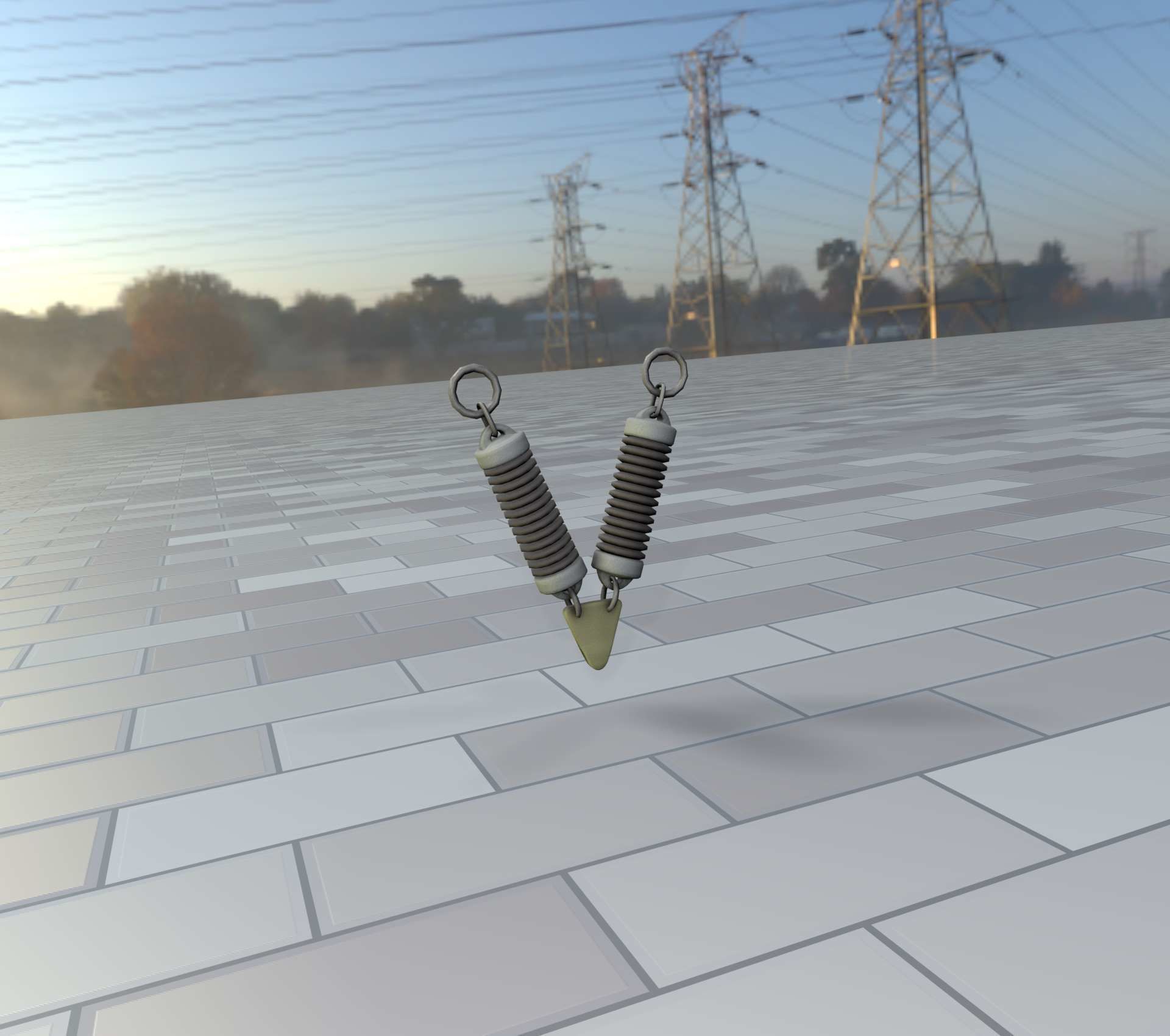 Electricity Poles Ceramic Insulator 7 - Object  078 Low-poly 3D model_6