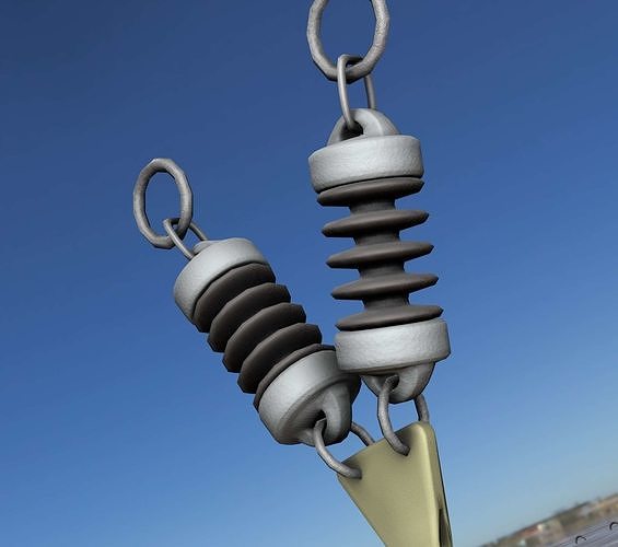 Electricity Poles Ceramic Insulator 11 - Object 080 Low-poly 3D model