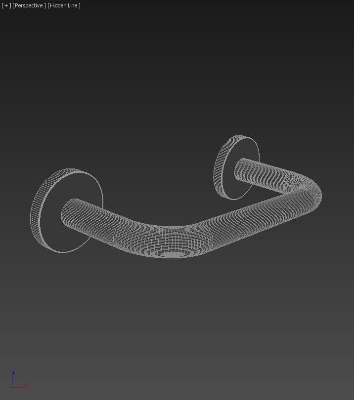 Handle  Bath Handle 20cm 3D model_2