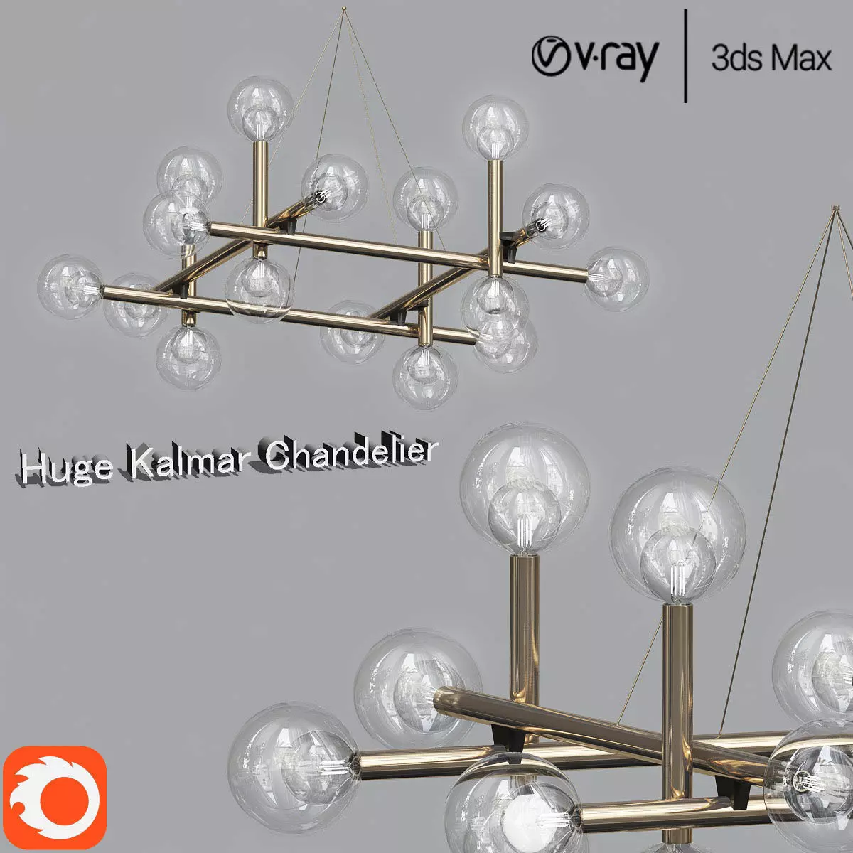 Huge Kalmar Chandelier 3D model