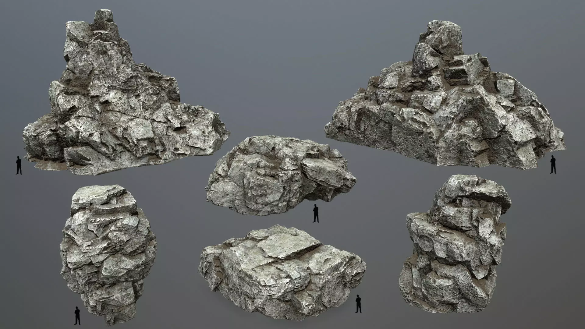 white rocks Low-poly 3D model