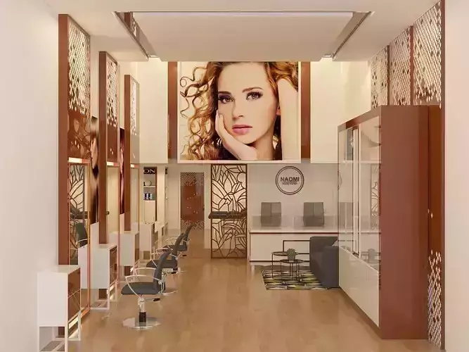 Salon hair with woman on wall