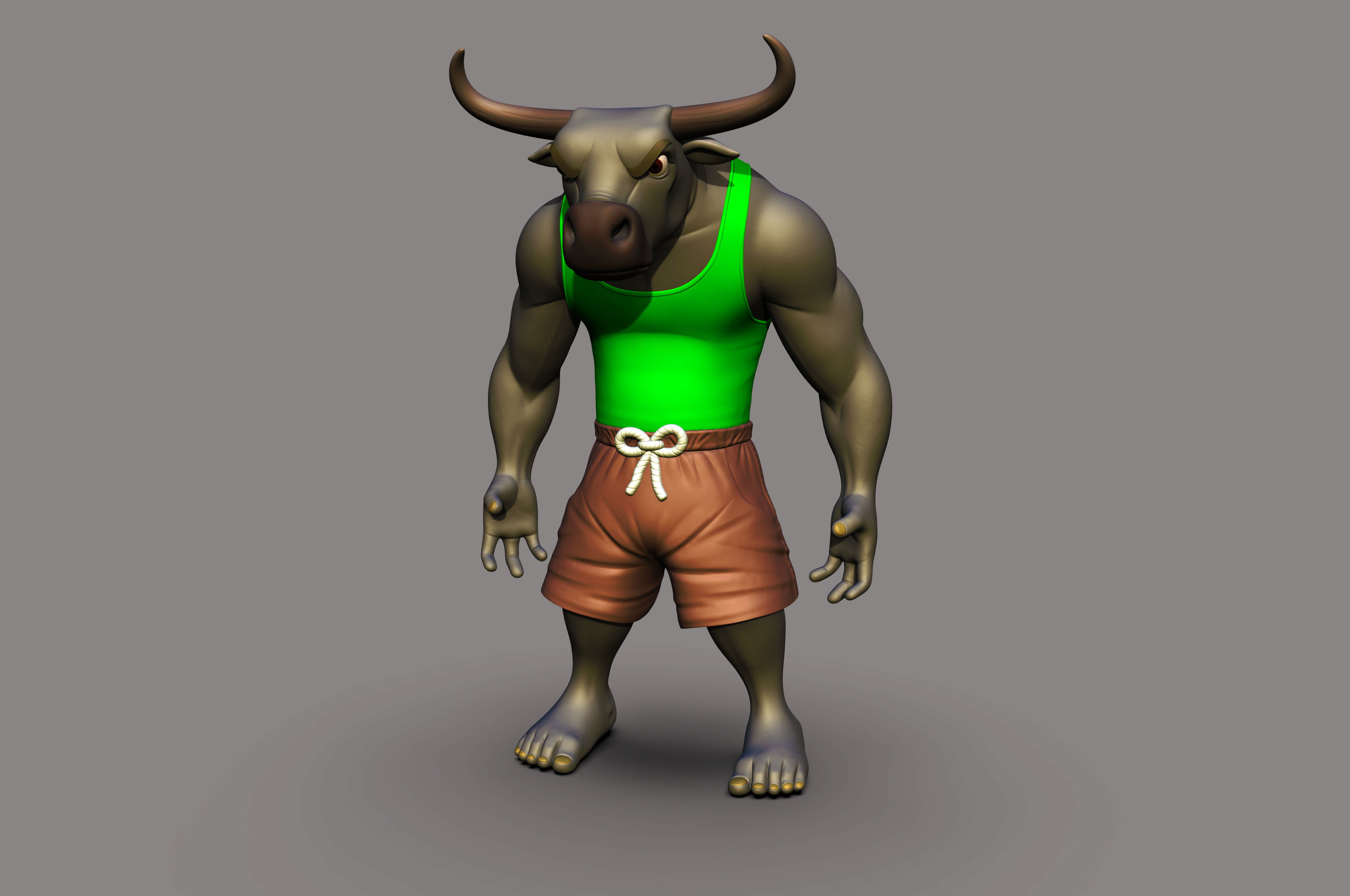 Angry Bull 3D printable Model 3D print model_2