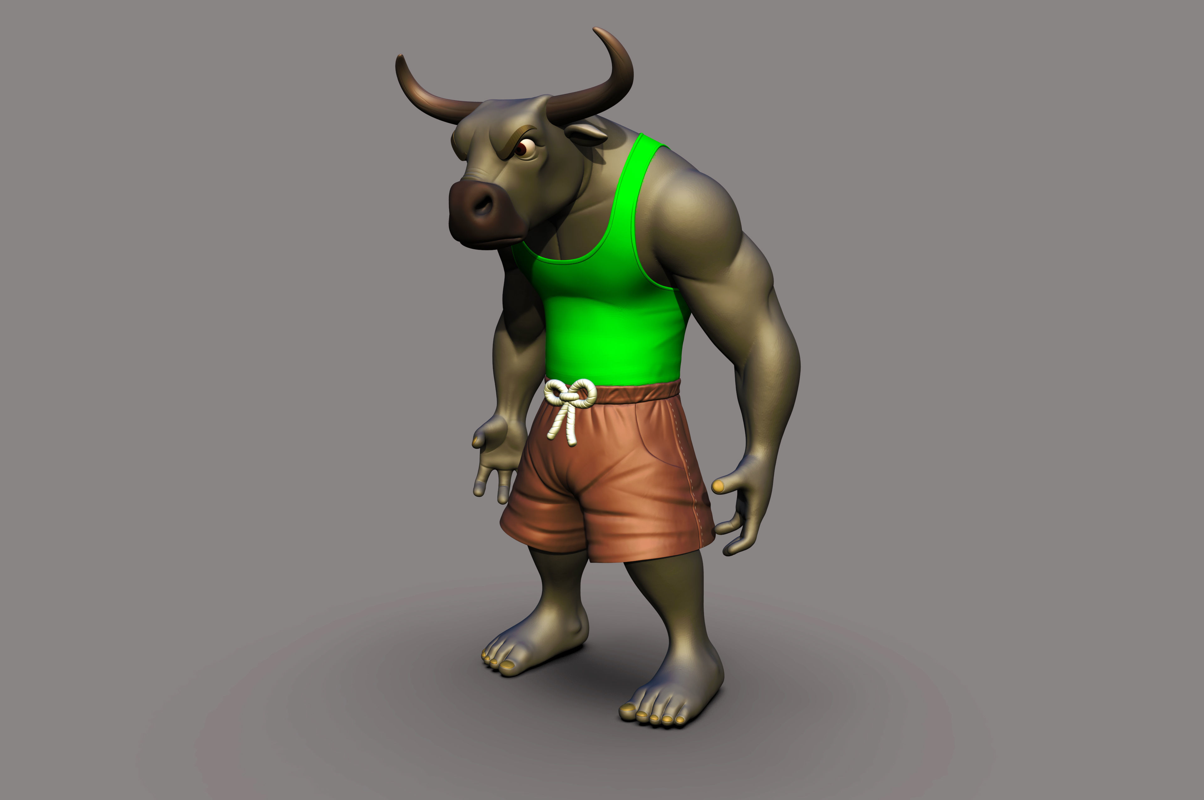 Angry Bull 3D printable Model 3D print model_4